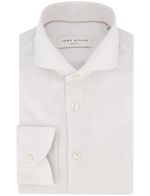 Overhemd John Miller Slim Fit wit linnen - Image 2