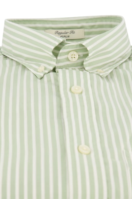 Katoenen Gant overhemd borstzak regular fit groen gestreept - Image 3