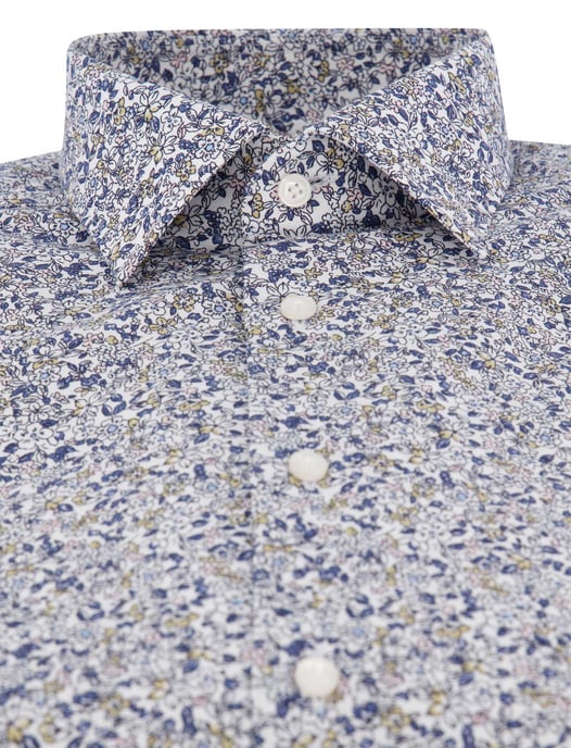 Olymp overhemd blauw geprint semi-wide collar - Image 3