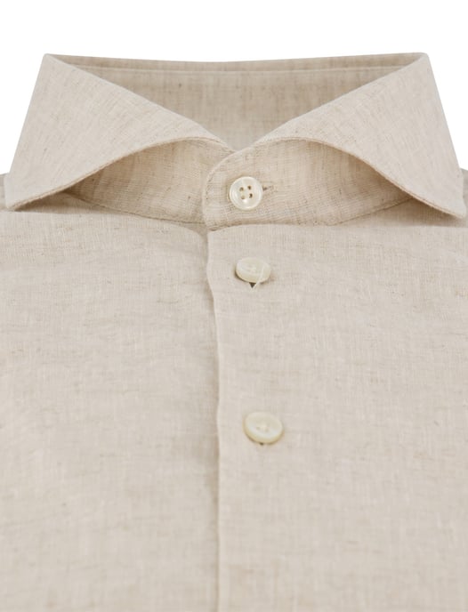 John Miller tailored fit overhemd beige linnen - Image 3