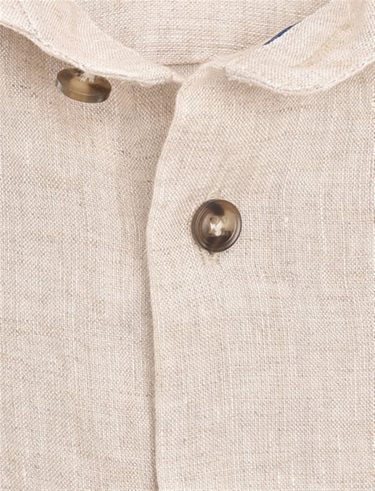 John Miller overhemd beige linnen Tailored Fit cutaway boord - Image 3