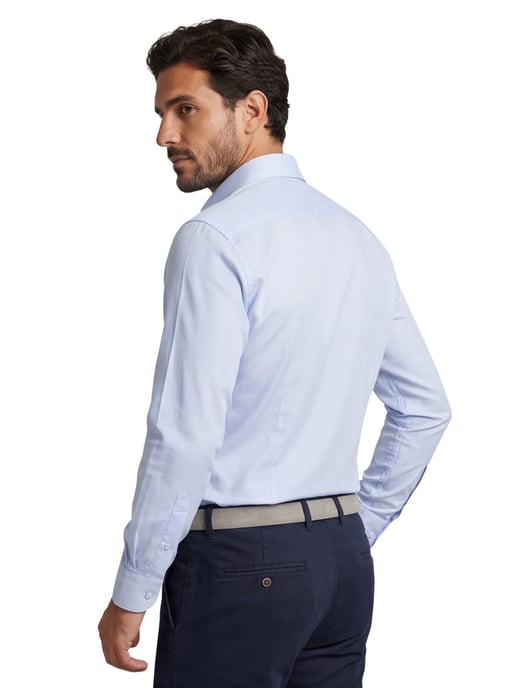 Overhemd John Miller blauw slim fit strijkvrij - Image 2