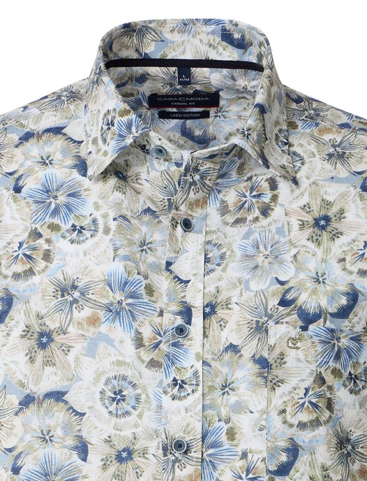 Casa Moda overhemd blauw geprint casual wijde fit katoen - Image 3
