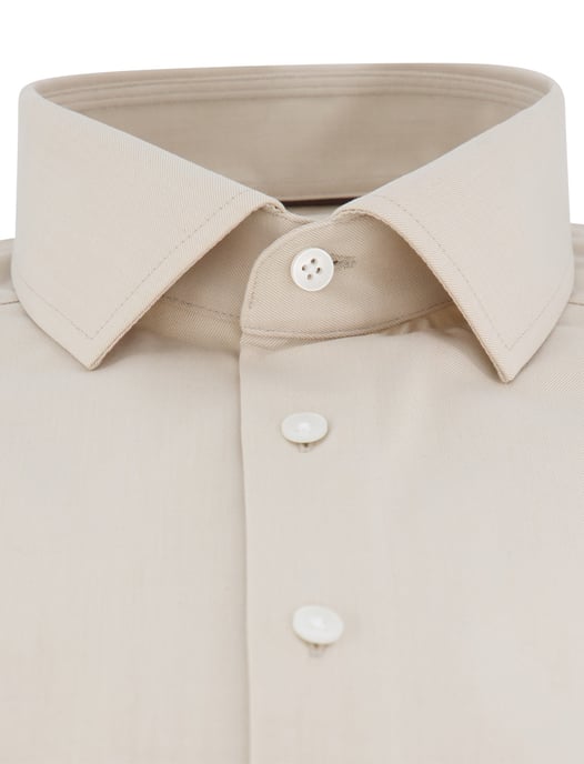 overhemd Olymp normale fit effen beige katoen - Image 3