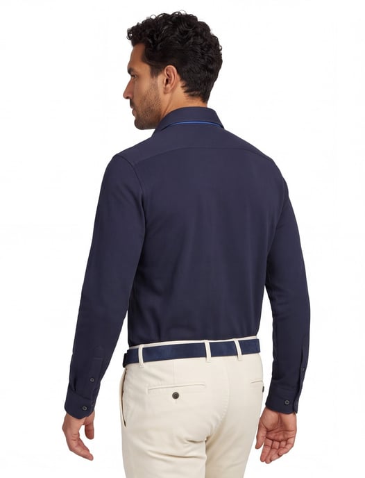 Overhemd John Miller Slim Fit donkerblauw stretch - Image 2