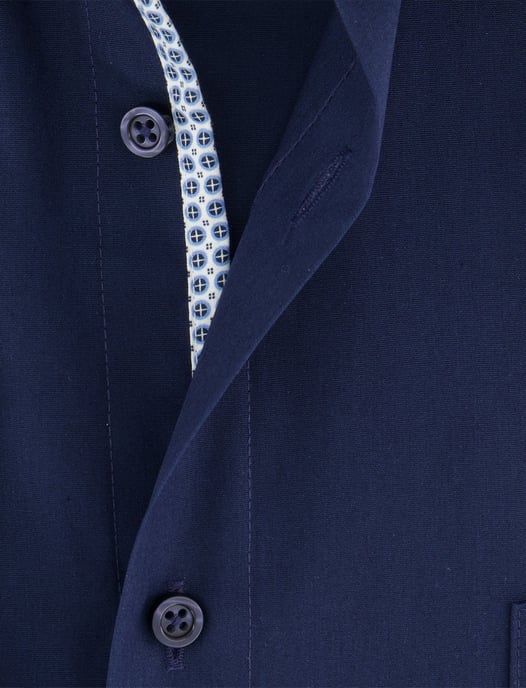 navy comfort fit overhemd Venti borstzak 100% katoen strijkvrij - Image 4