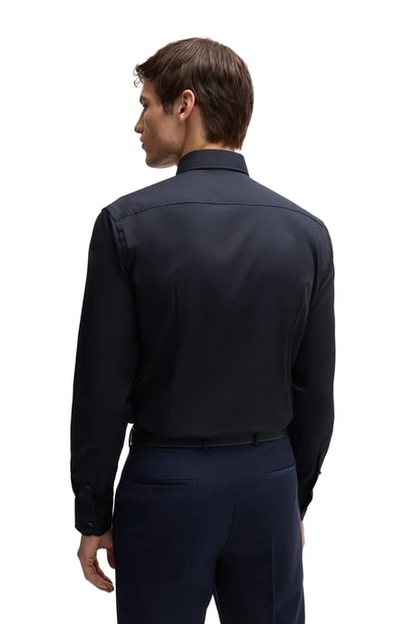 H-HANK Hugo Boss Black overhemd slim fit donkerblauw effen katoen - Image 2