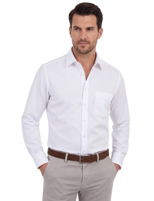 Overhemd Olymp Luxor Comfort Fit wit effen - Image 1