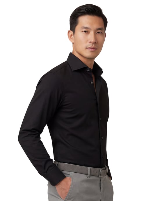 Michaelis business overhemd Slim Fit zwart effen - Image 1