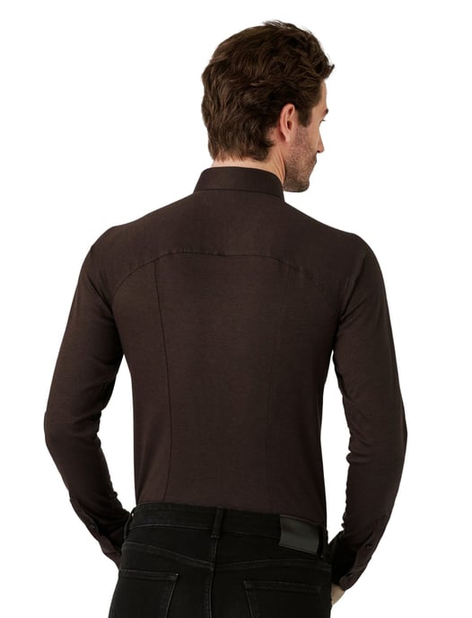 Desoto overhemden bruin pique slim fit - Image 2