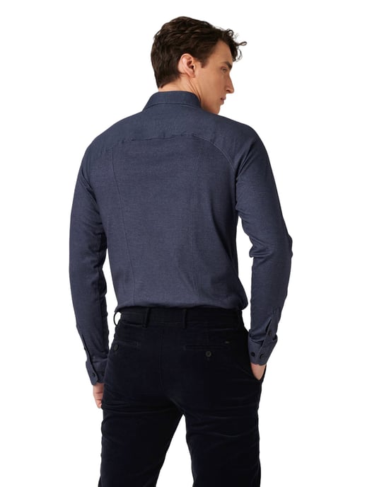 Overhemden Desoto donkerblauw slim fit katoen - Image 2
