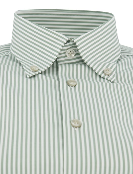 Overhemd John Miller Tailored Fit groen gestreept - Image 3