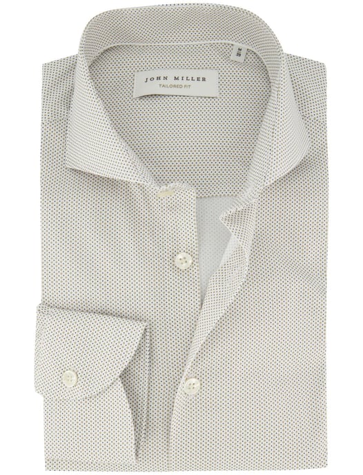 Overhemd John Miller beige stippen geprint - Image 1
