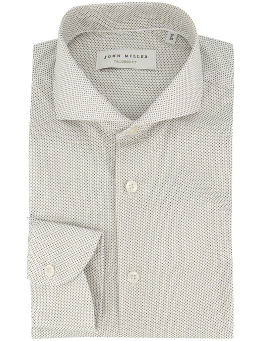 Overhemd John Miller beige stippen geprint - Image 2