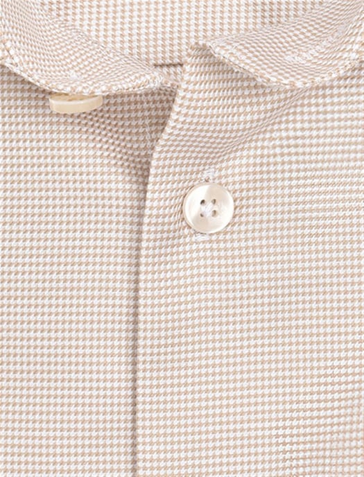 John Miller overhemd beige geprint Tailored Fit strijkvrij - Image 3
