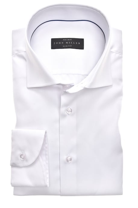 Overhemd John Miller strijkvrij wit Slim Fit - Image 1