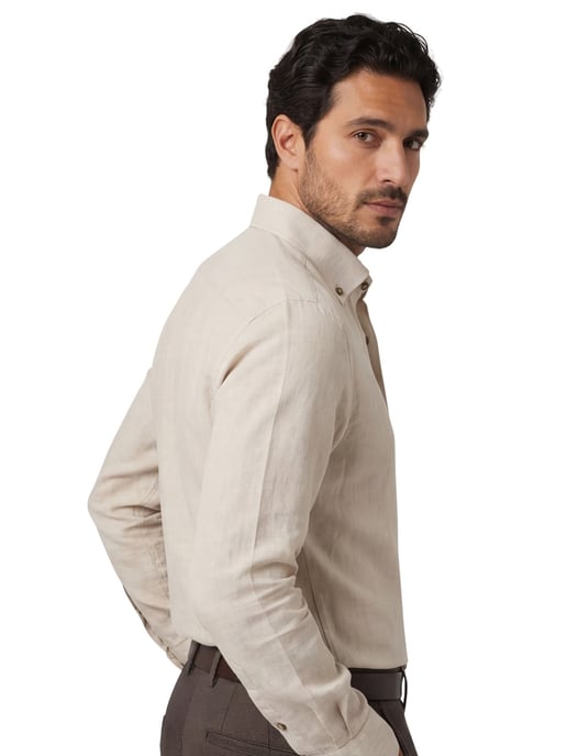 Beige linnen John Miller overhemd - Image 2