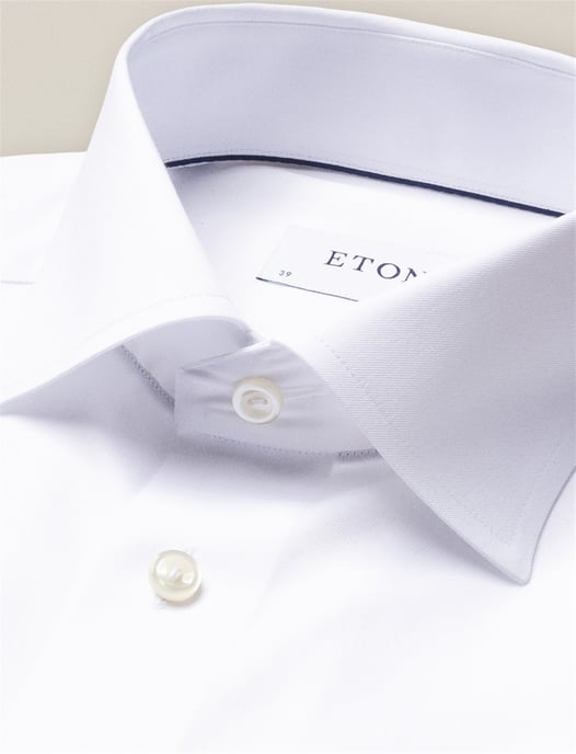 Eton business overhemd Signature Twill Classic Fit wit effen - Image 2
