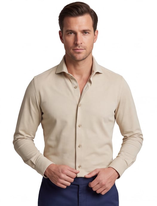 Overhemd John Miller beige 5142675-62 - Image 1