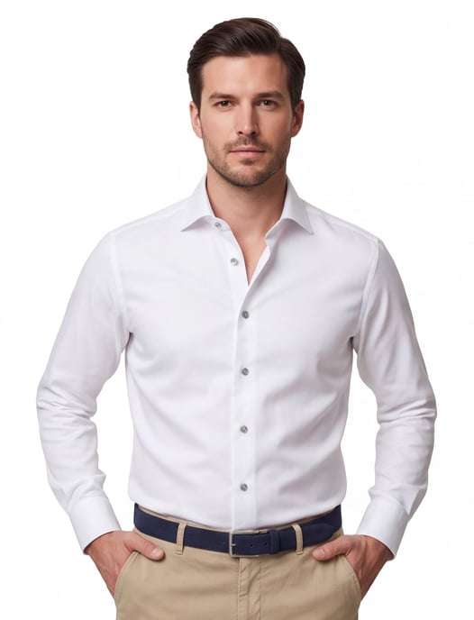Eton contemporary fit signature twill overhemd wit - Image 1