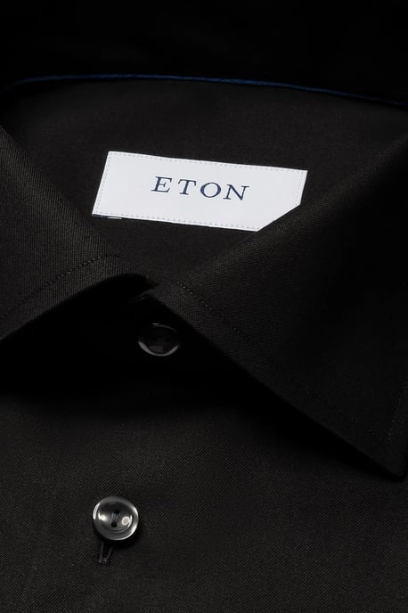 Eton overhemd zwart Slim Fit effen - Image 2