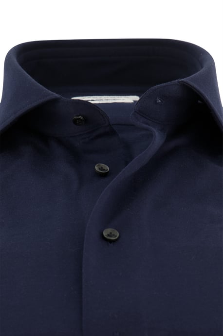 Profuomo overhemd donkerblauw effen knitted slim fit - Image 3