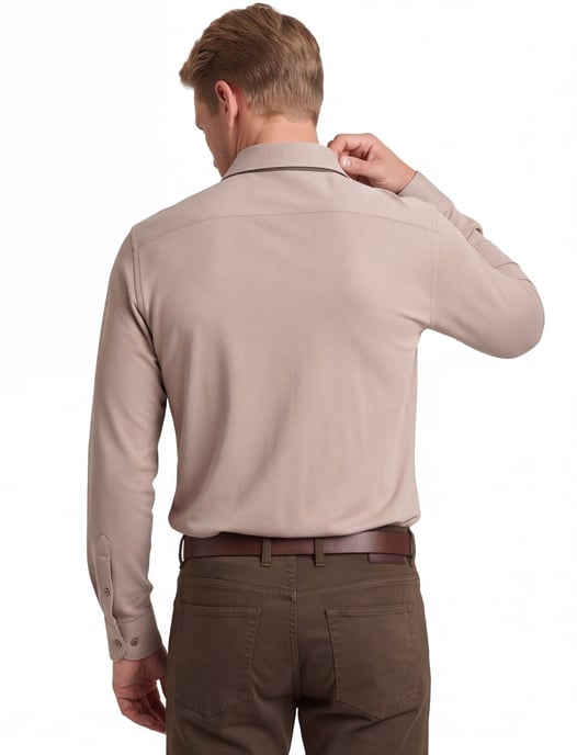Overhemd John Miller Slim Fit beige stretch - Image 2