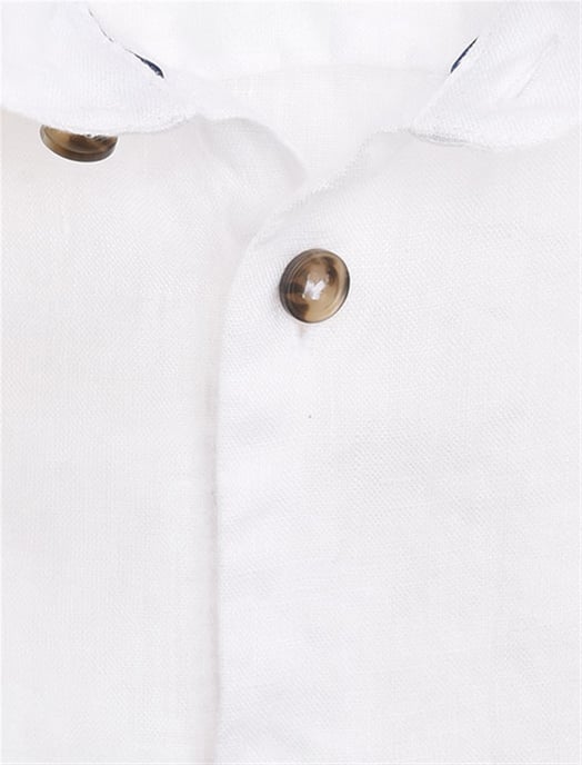 John Miller overhemd wit effen Tailored Fit 100% linnen - Image 3