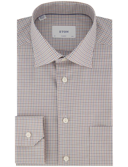 Eton classic fit overhemd beige patroon - Image 2
