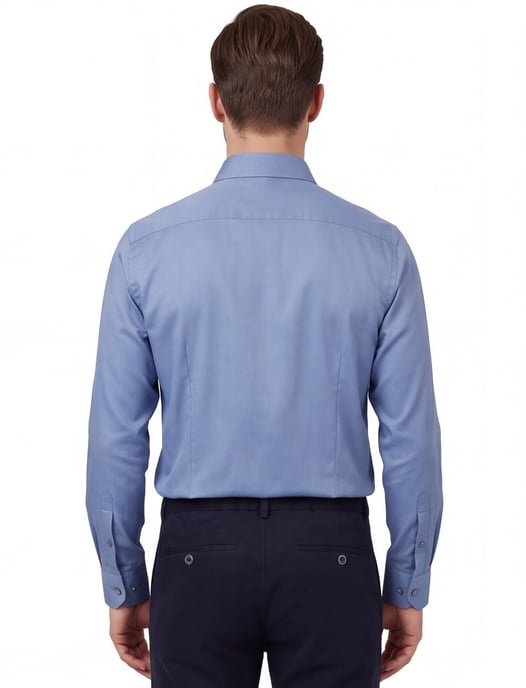 John Miller overhemd blauw effen katoen - Image 2
