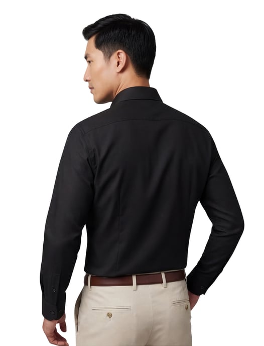 Contemporary fit Eton overhemd zwart Textured Twill katoen - Image 2