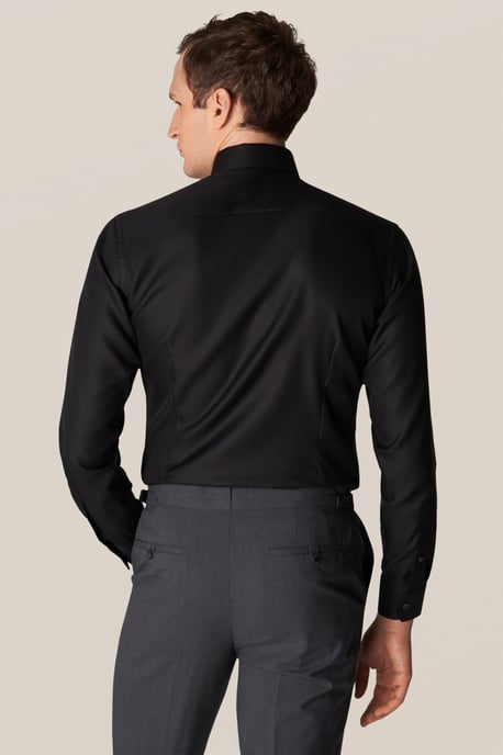 Contemporary fit Eton overhemd zwart Textured Twill katoen - Image 4