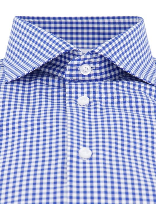 John Miller overhemd blauw geruit wide collar - Image 3