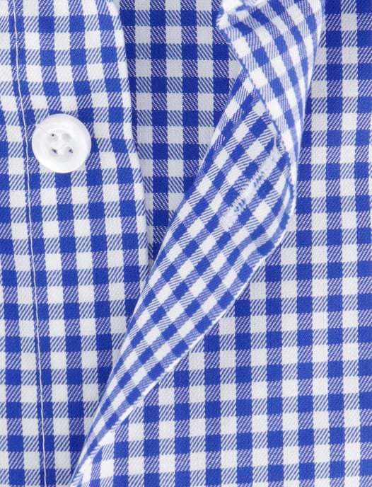 John Miller overhemd blauw geruit wide collar - Image 4