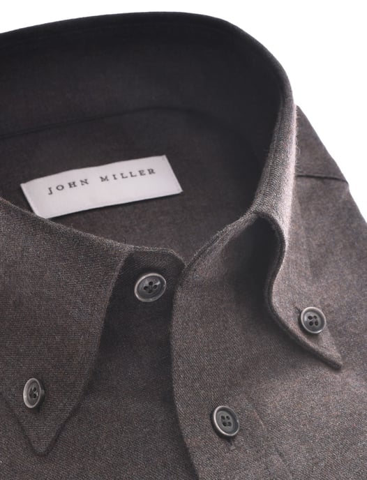 Overhemden John Miller Tailored Fit New bruin katoen - Image 2