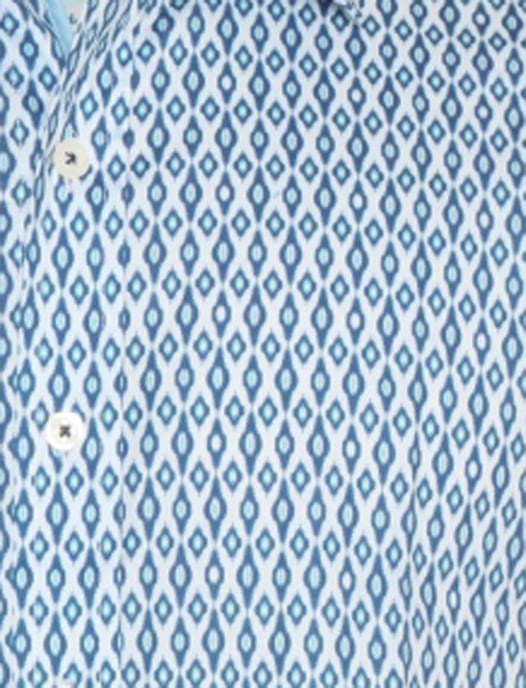 blauw geprint A Fish Named Fred 'ikat' overhemd - Image 4