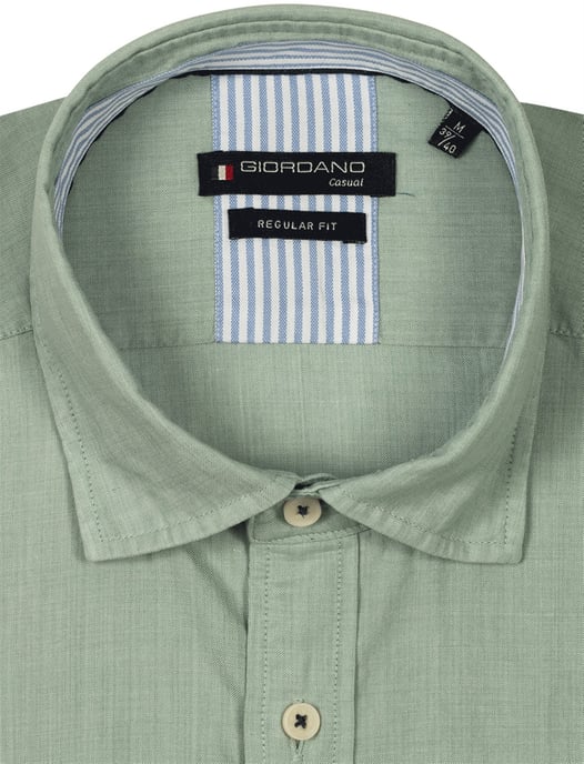 Giordano overhemd tencel groen borstzak - Image 2