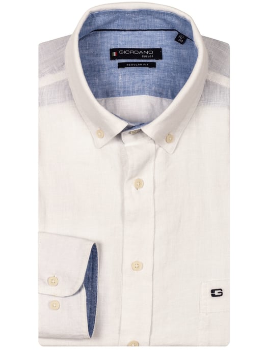 Giordano overhemd gebroken wit button-down borstzak - Image 1
