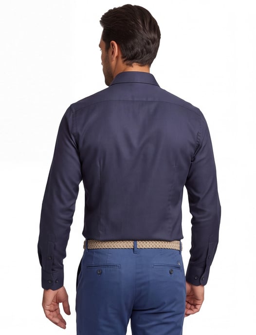 John Miller overhemd donkerblauw effen - Image 2