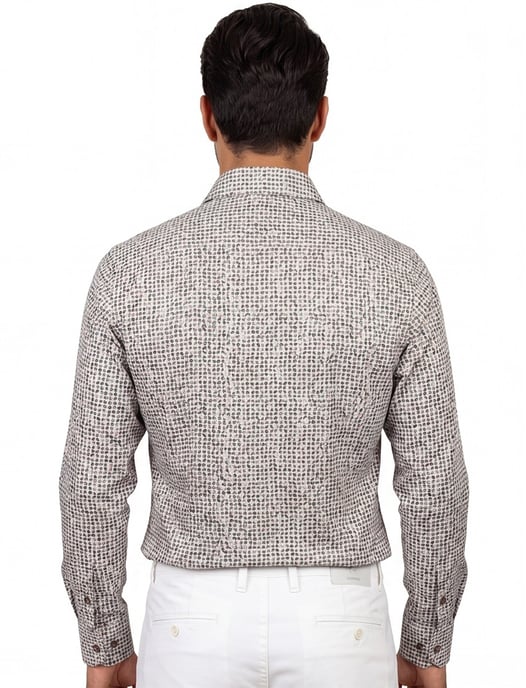 John Miller overhemd bruin dessin Tailored Fit - Image 2