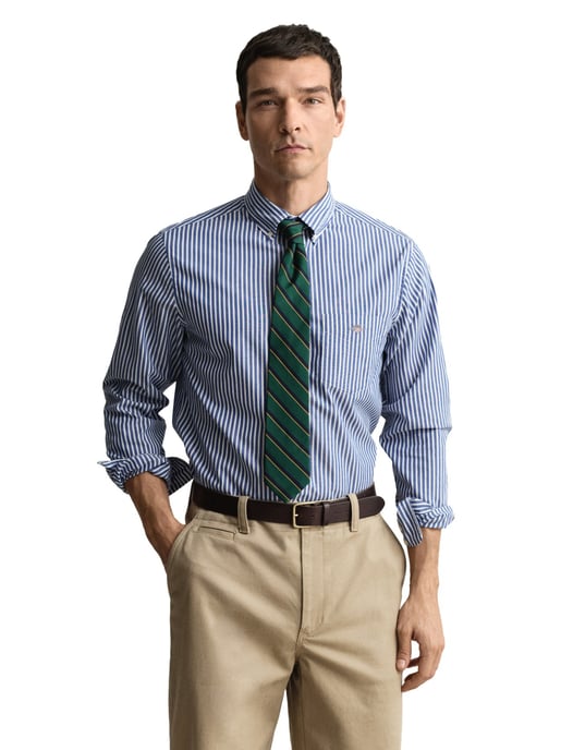 Katoenen Gant casual overhemd normale fit blauw gestreept - Image 1