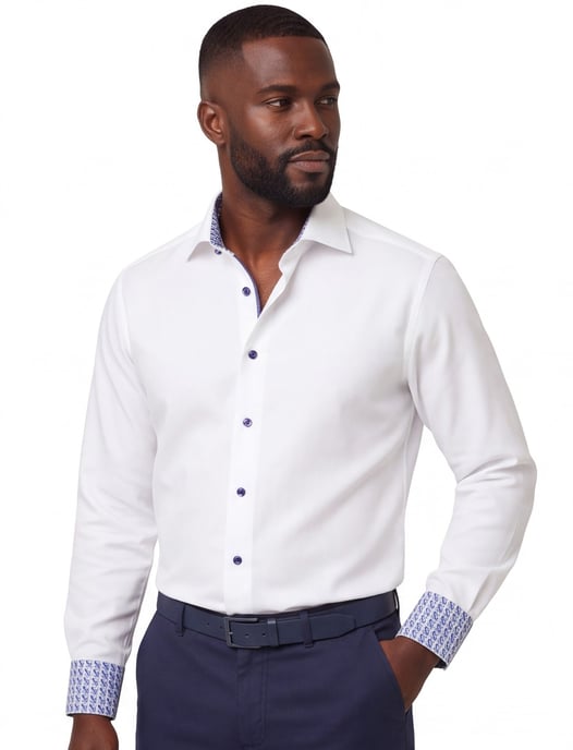 Overhemd Eton Classic Fit wit katoen - Image 1