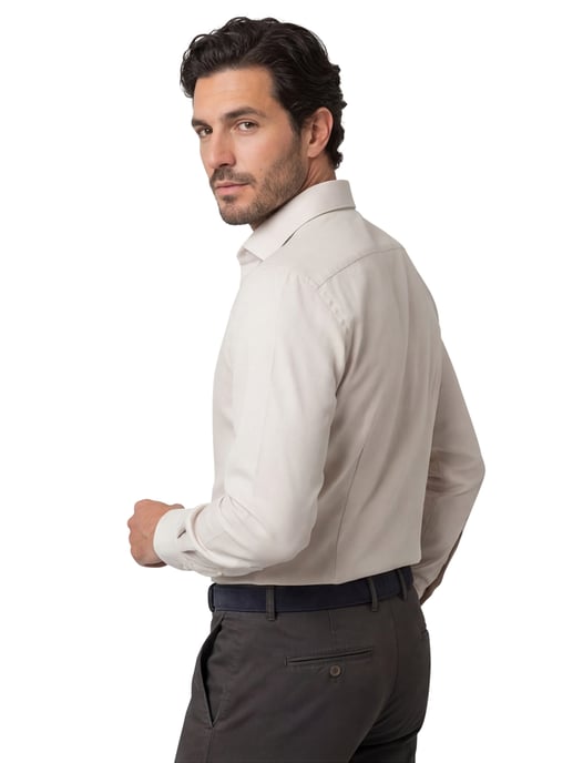 Eterna overhemd beige modern fit semi-wide collar - Image 2