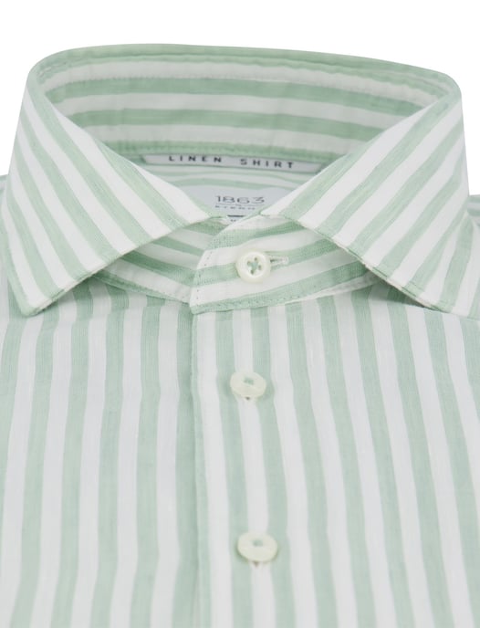 Eterna overhemd groen gestreept modern fit lange mouw - Image 3
