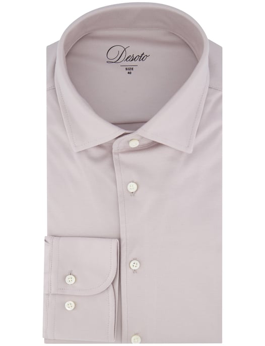 Desoto Luxury jersey overhemd beige katoen - Image 2