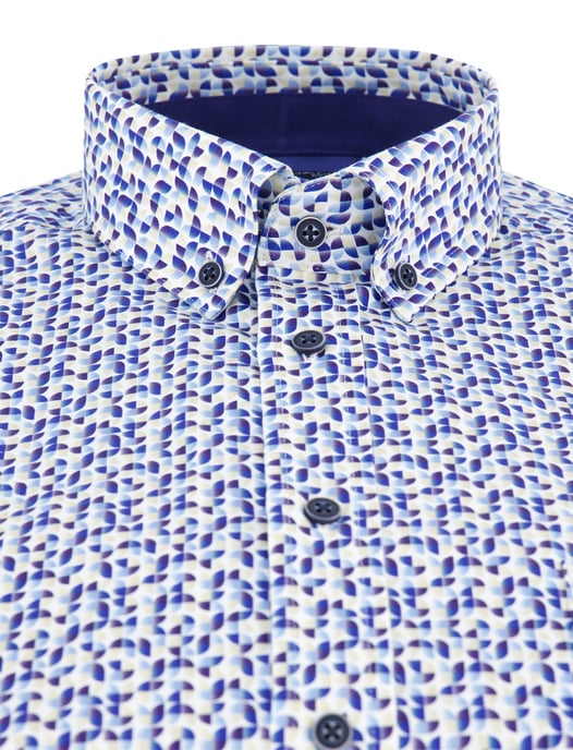 casual overhemd Giordano Regular Fit donkerblauw geprint - Image 3