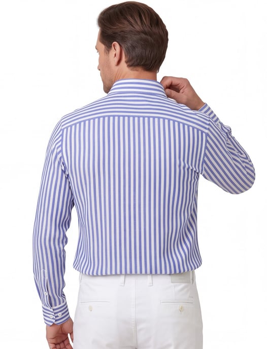 Eterna overhemd blauw gestreept modern fit katoen - Image 2