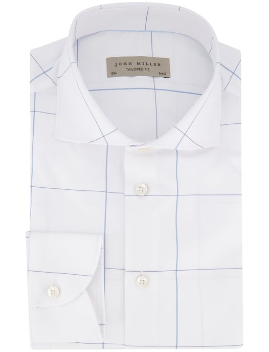 John Miller overhemd wit geruit wide collar - Image 2