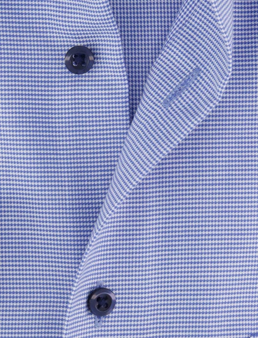 Eterna overhemd blauw geprint borstzak katoen strijkvrij - Image 4