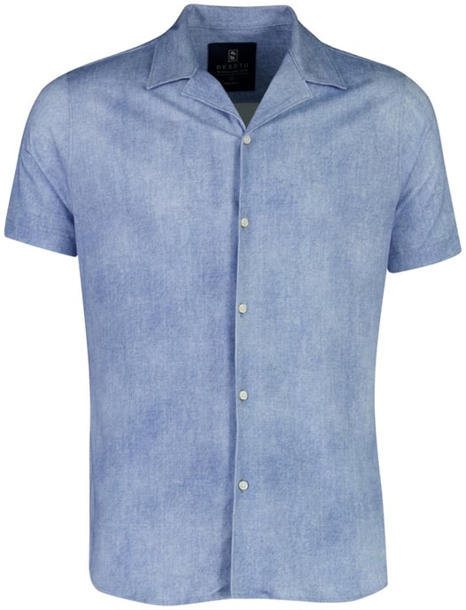 Desoto Regular Fit overhemd blauw gemêleerd katoen - Image 1
